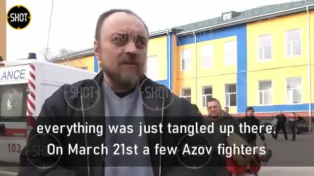 "The military from Azov did it cunningly: they set fire to several apartments and shelled the house, not letting us put the fire out. "Azov" is fascists, scum"