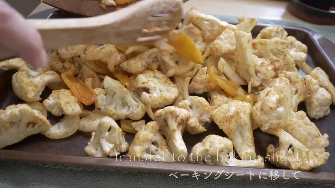 Indian Spiced Roasted Cauliflower and Bulgur Salad - インド風ローストカリフラワーとブルグルのサラダ