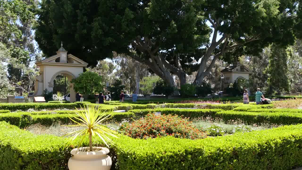 California People Walk Through Garden