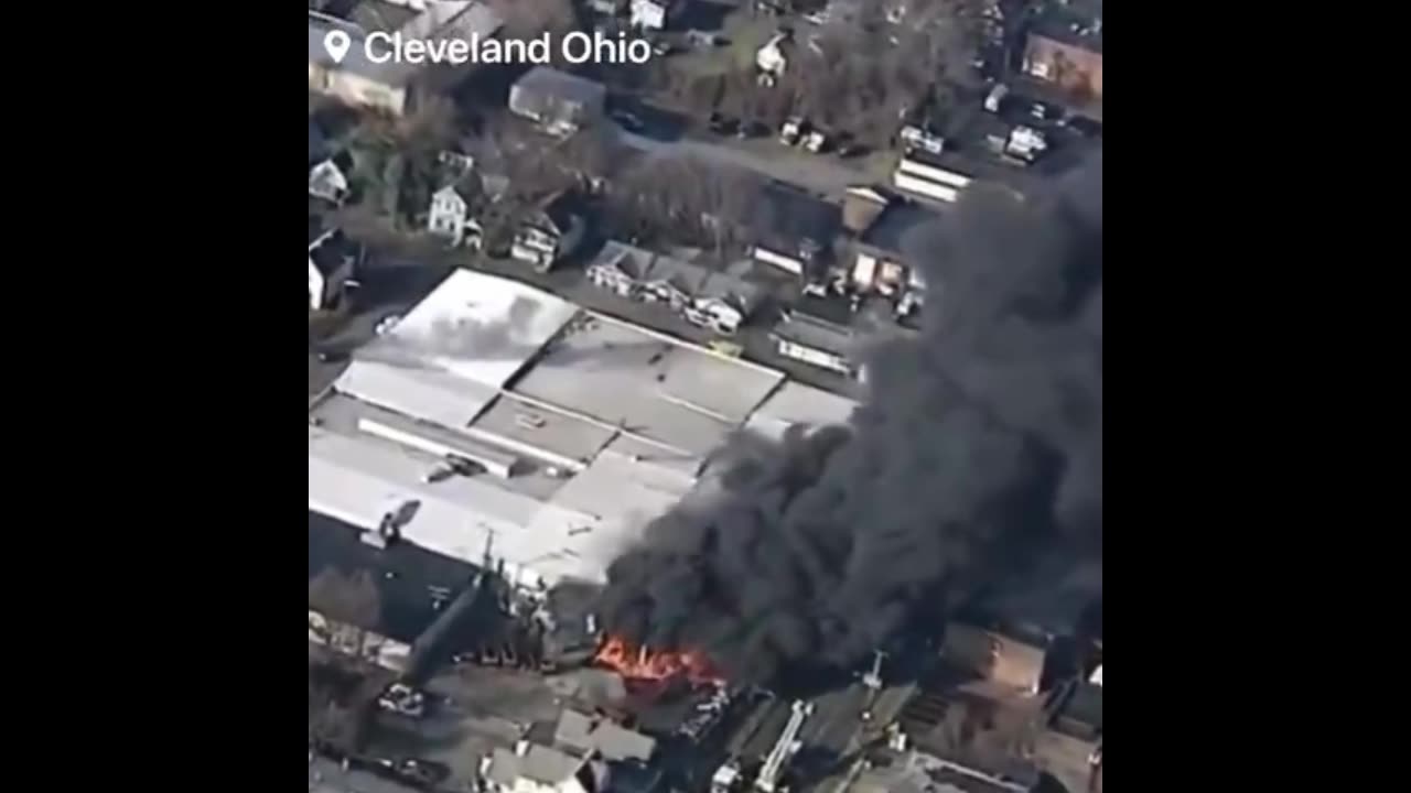 Massive fire in Cleveland Ohio, multiple explosions reported.