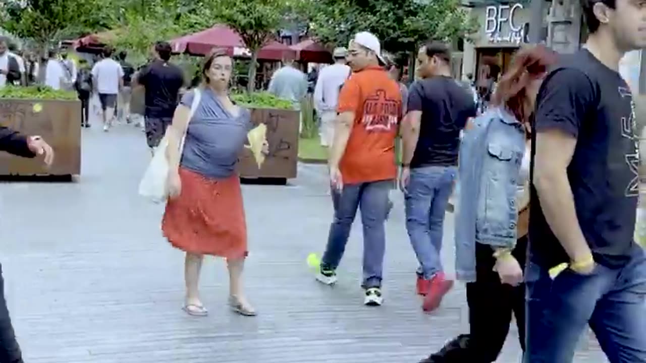 Playing Ball on street with Girl
