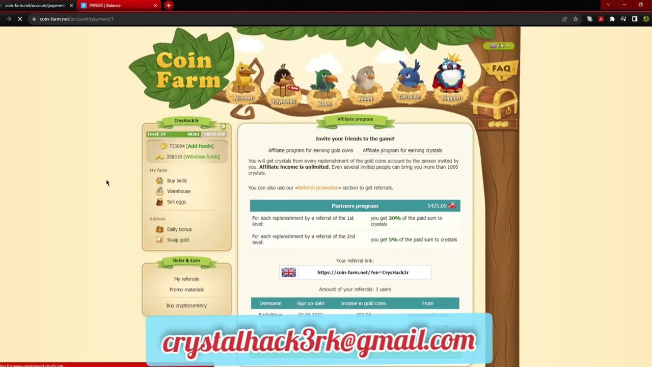 Not enough Crystal to order Payoff | HackMe v12 | coin farm | golden farm | coin birds golden birds