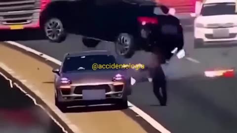 Car Accident Sends Flipping Car Over Edge Of Bridge