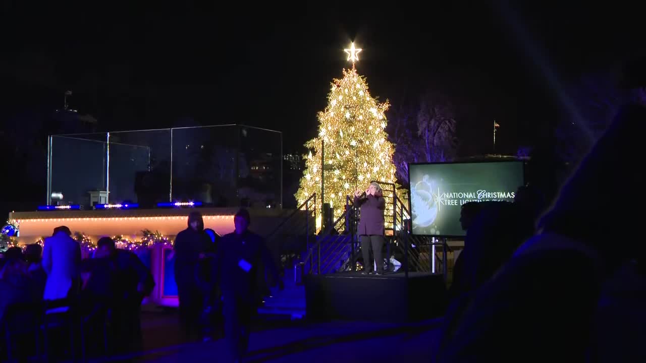 President Joe Biden lights the National Christmas Tree to kick off holiday season