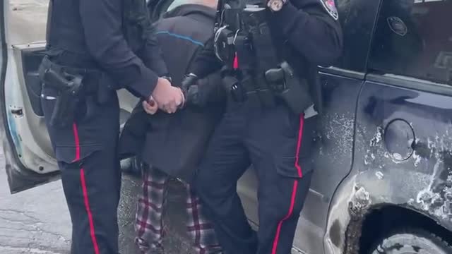 SHARE- OTTAWA - Communist POLICE - Intercepting and arresting an old man for HONKING