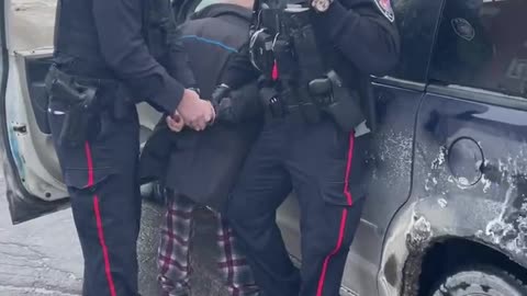 SHARE- OTTAWA - Communist POLICE - Intercepting and arresting an old man for HONKING