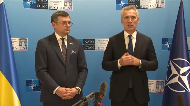 NATO Secretary General with the Minister of Foreign Affairs of Ukraine Dmytro Kuleba, 29 NOV 2022