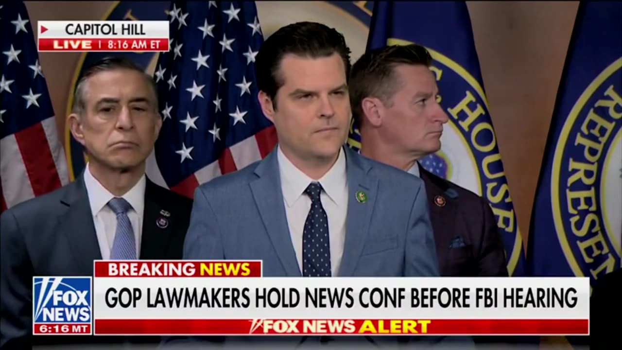 Matt Gaetz shows reporters SHOCKING video of FBI whistleblower depositions