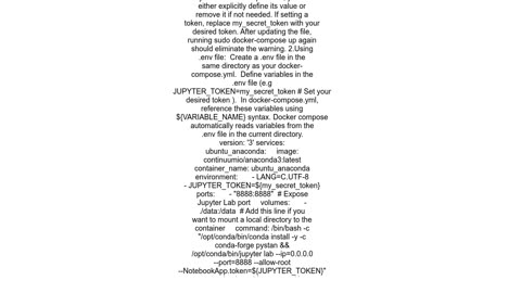Docker won39t let me set environment variables for Jupyter Lab