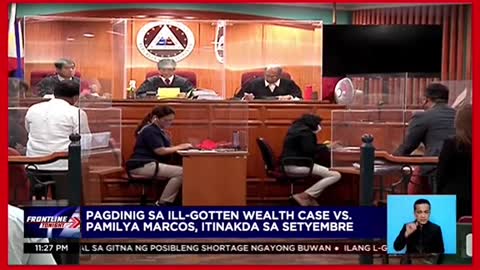 Pagdinig sa ill-gottenwealth vs. Marcos family,itinakda sa Setyembre