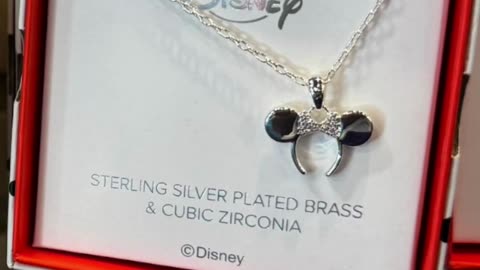 Disney Parks Sterling Silver Plated Brass Cubic Zirconia Minnie Mouse Ears Headband Necklace #shorts