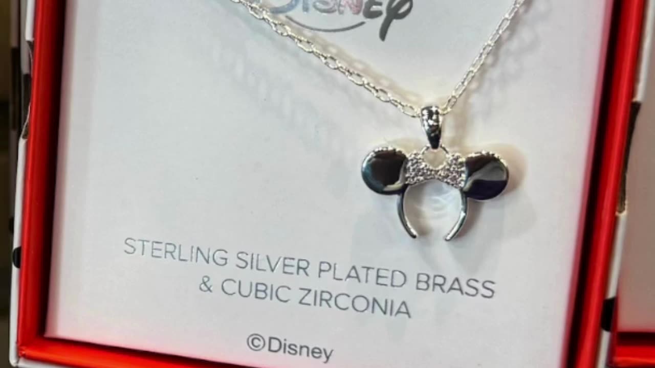 Disney Parks Sterling Silver Plated Brass Cubic Zirconia Minnie Mouse Ears Headband Necklace #shorts