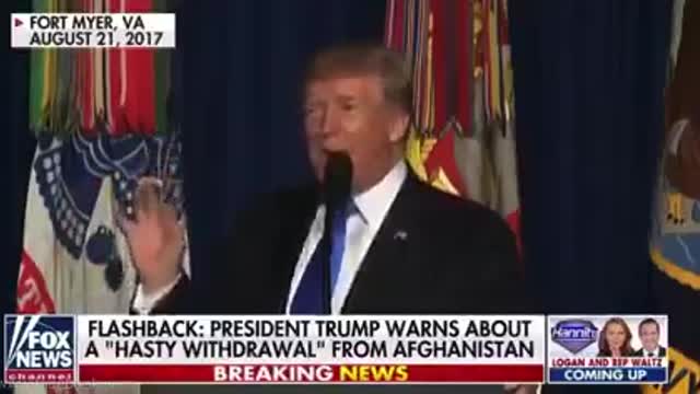 President Trump a rapid exit of Afghanistan would be a disaster.