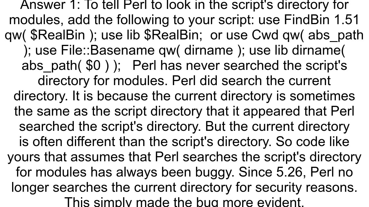 Doesn39t Perl include current directory in INC by default