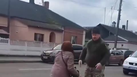 Ukrainian woman fights Zelensky recruiter van as they take her close family member to the RUSSIAN MEAT GRINDER