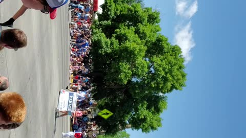 Independence Day 4th of July Parade. End of the Parade W/ the Wyoming all state band & Outriders