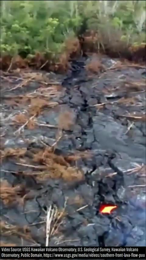 A river of Lawa visible through a skylight