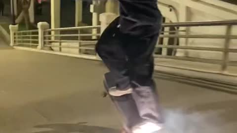 A skateboard with lightning