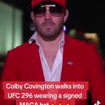Colby Covington Walks Into UFC 296 Wearing A Signed MAGA Hat.