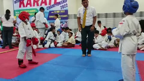 Kabeer Fighting in 2022 Karate Championship and Win Gold