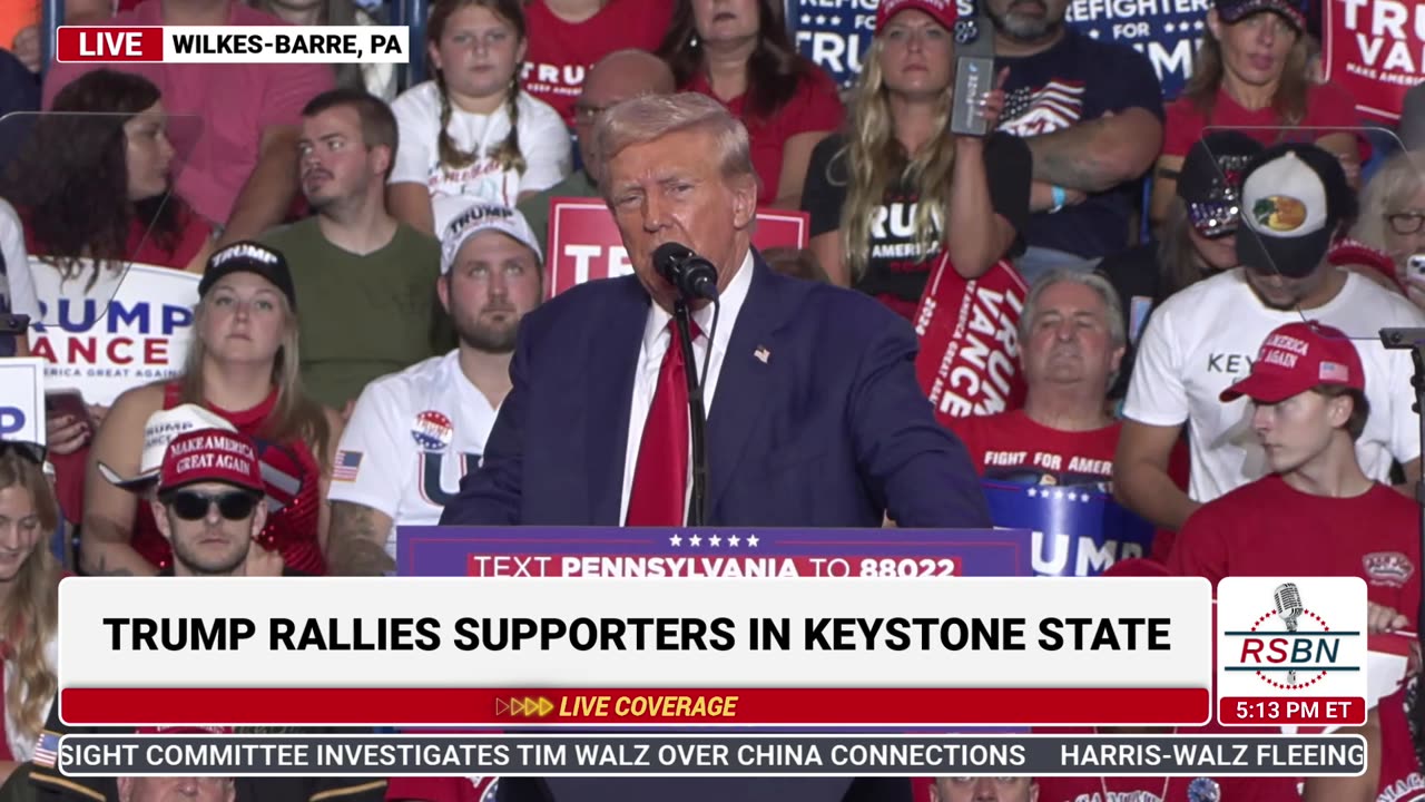 FULL SPEECH: President Trump to Hold a Rally in Wilkes-Barre, PA - 8/17/24