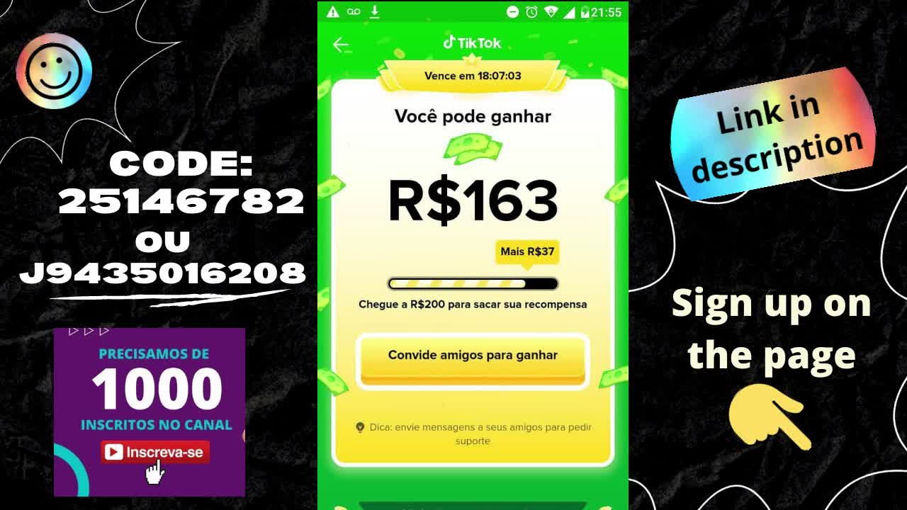 NEW PROMOTION TIKTOK WIN R$ 200,00