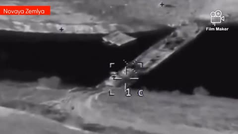 Russian 305 Izdeliye missile homing in on Ukrainian armored vehicles & pontoon bridge