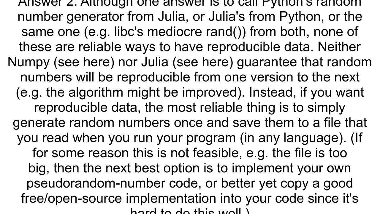 How to initialize PRNGs to produce identical output in both Julia and Python