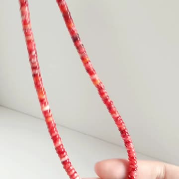 Natural turquoise with Red Spiny oyster beads gemstone necklace pretty beads 20230925-06-08