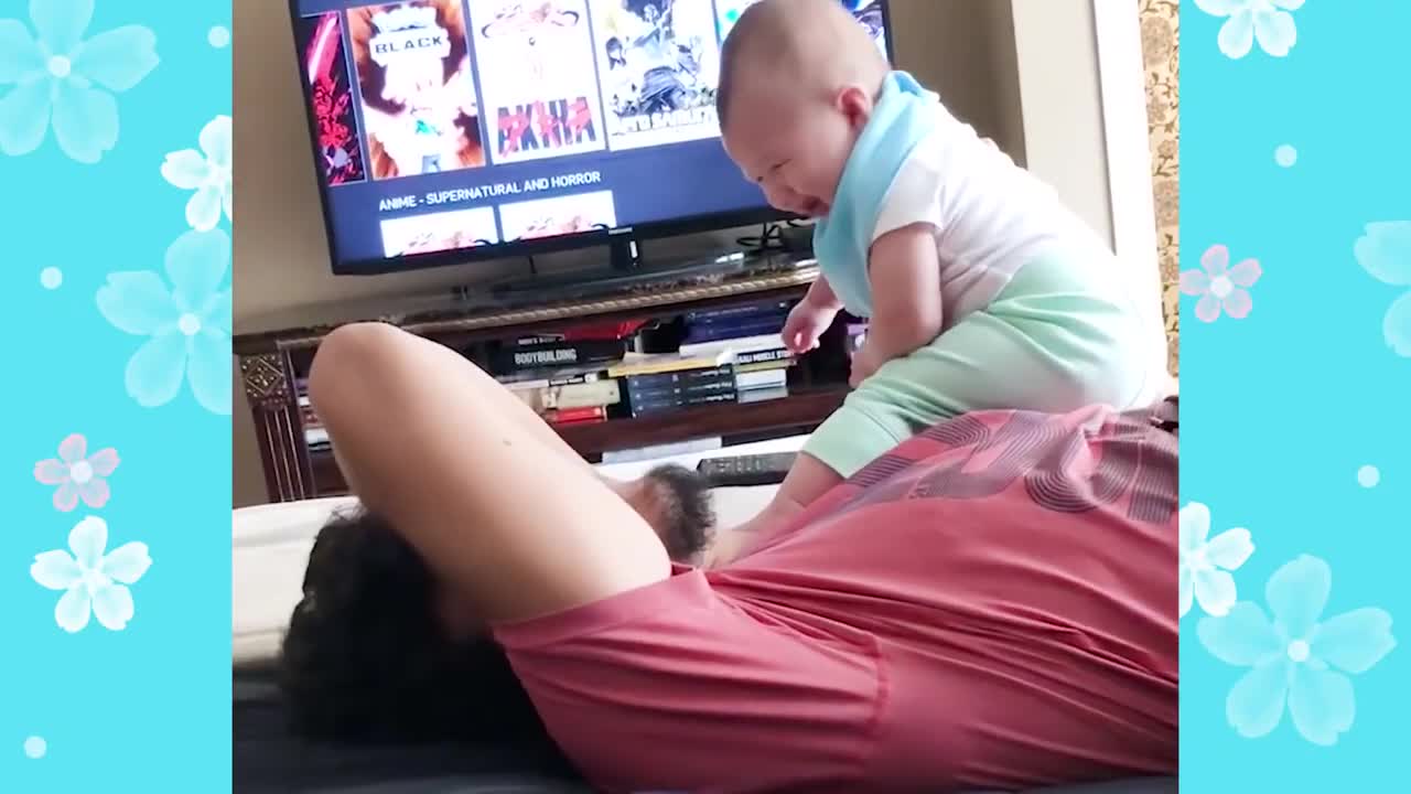 Baby and Dad funny cute moments