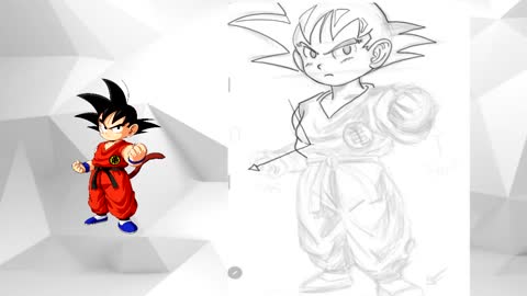 Como desenhar o Goku Criança