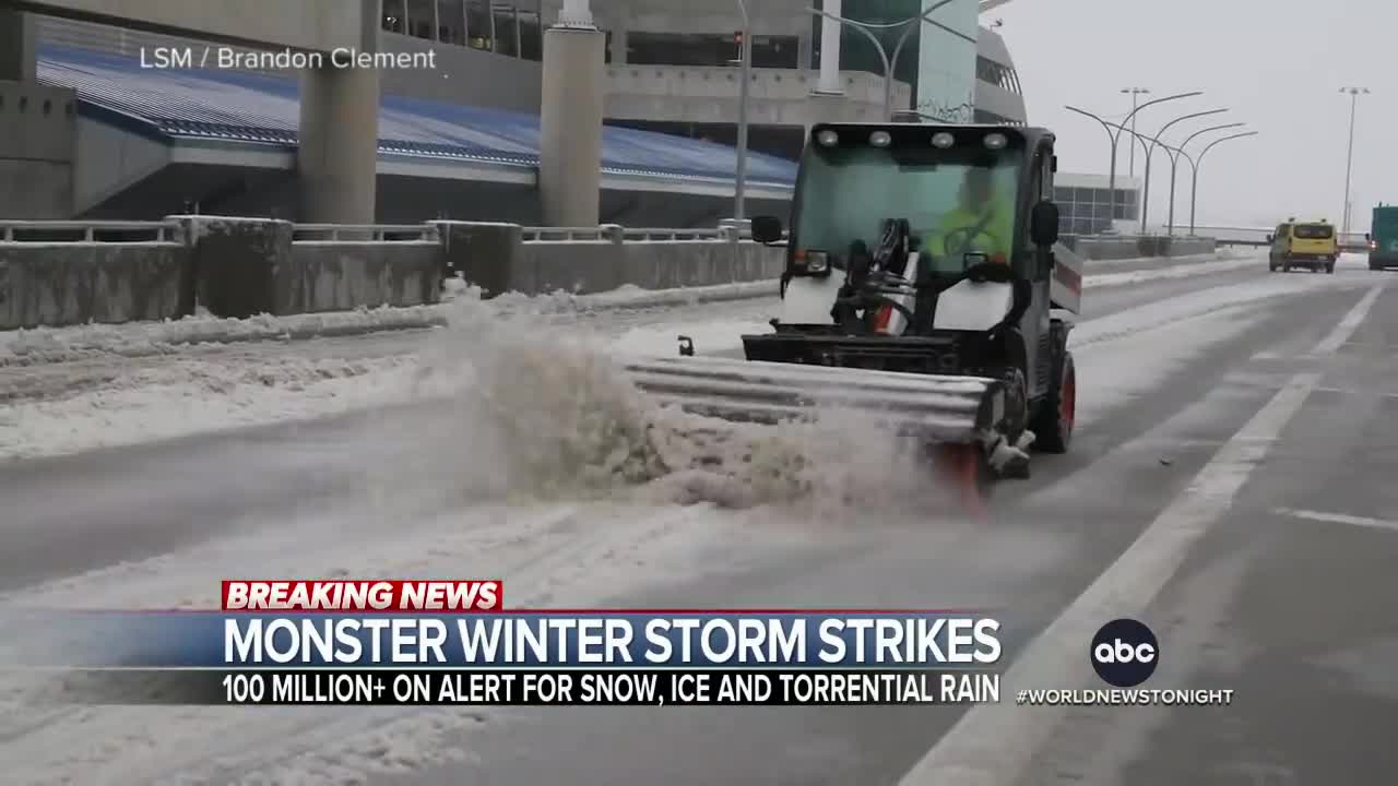 Monster winter storm pummels the South...