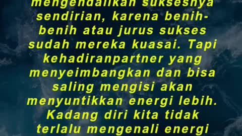 “Banyak orang bisa merancang dan mengendalikan suksesnya sendirian, karena