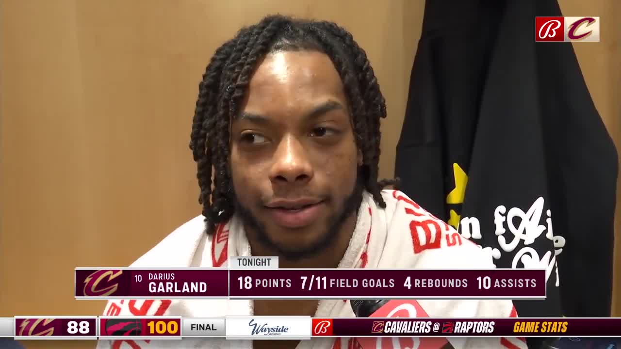 Darius Garland calls tonight's game in Toronto one of the Cavs' worst shooting nights