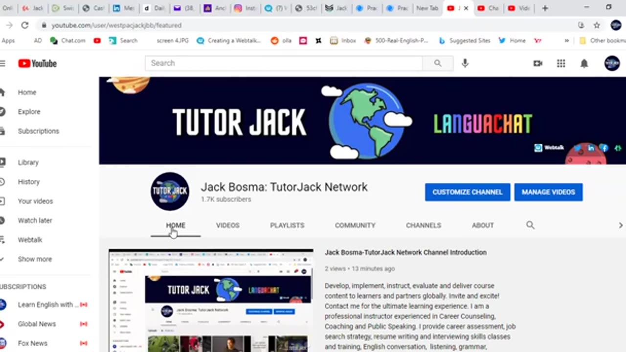 The Jack Bosma-TutorJack Network YouTube Channel (Please Recreate The Channel On YouTube)