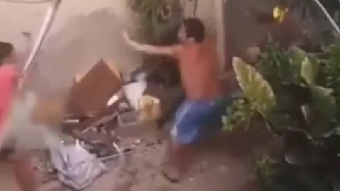 Woman uses a brick on her attacker.