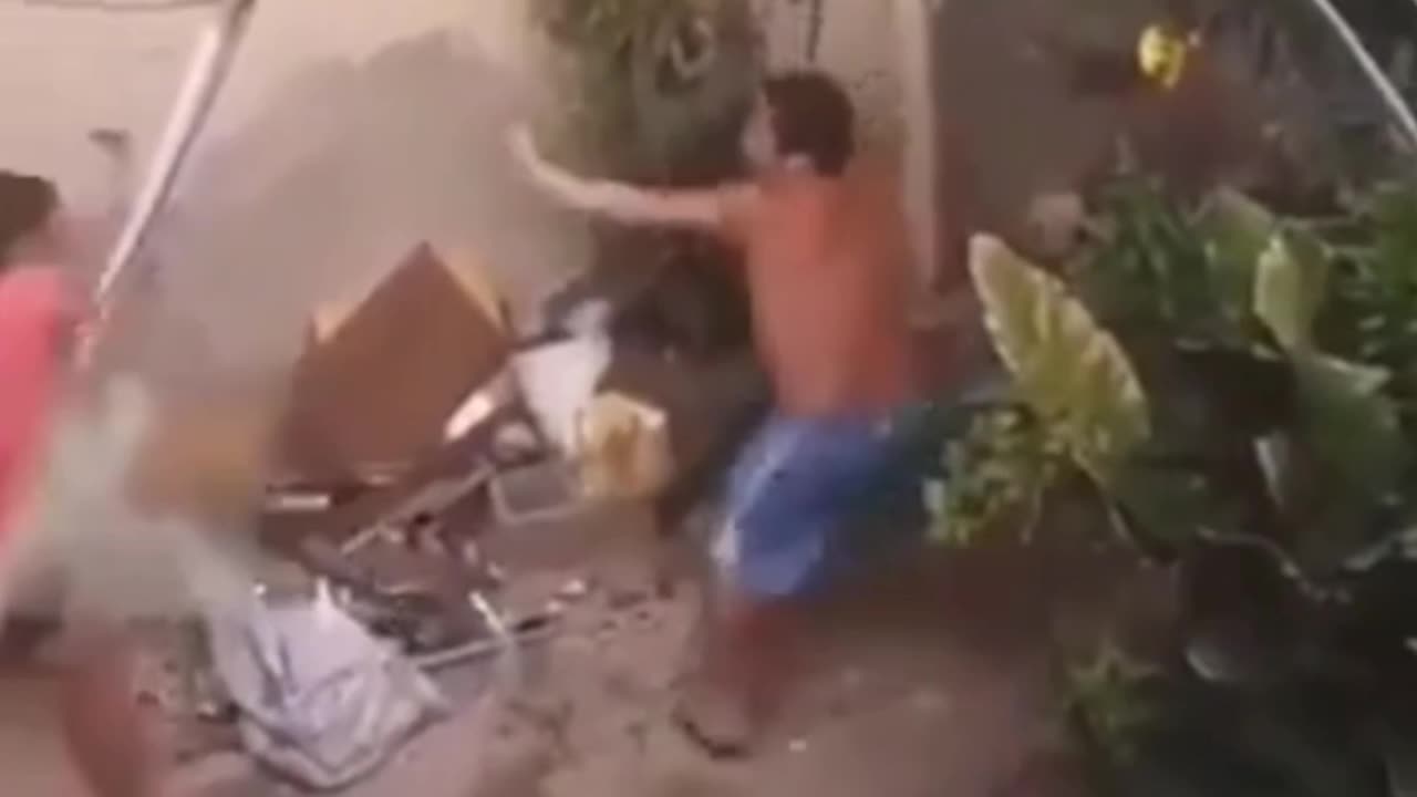Woman uses a brick on her attacker.