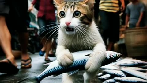 Cat love fish