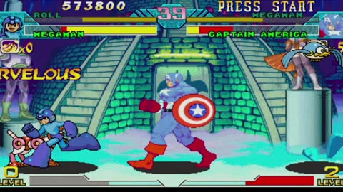 Roll + Megaman vs Megaman + Captain America