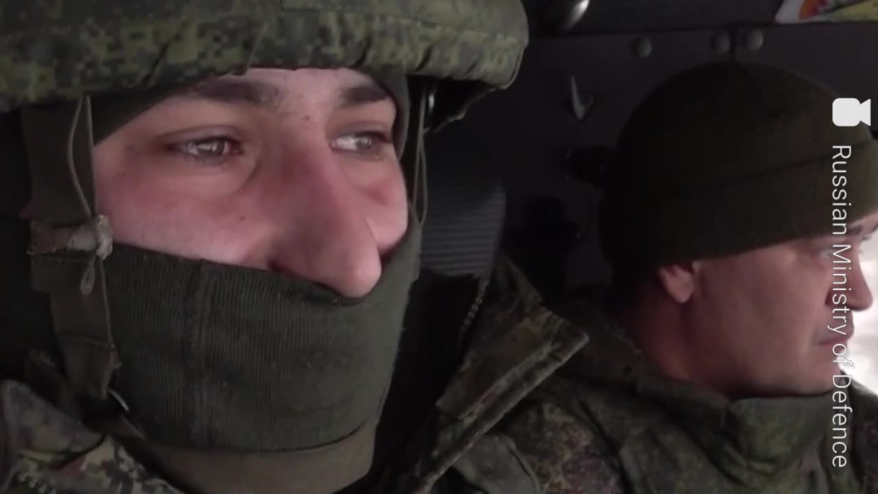 Specialists of the courier-postal service deliver letters and parcels to Russian servicemen