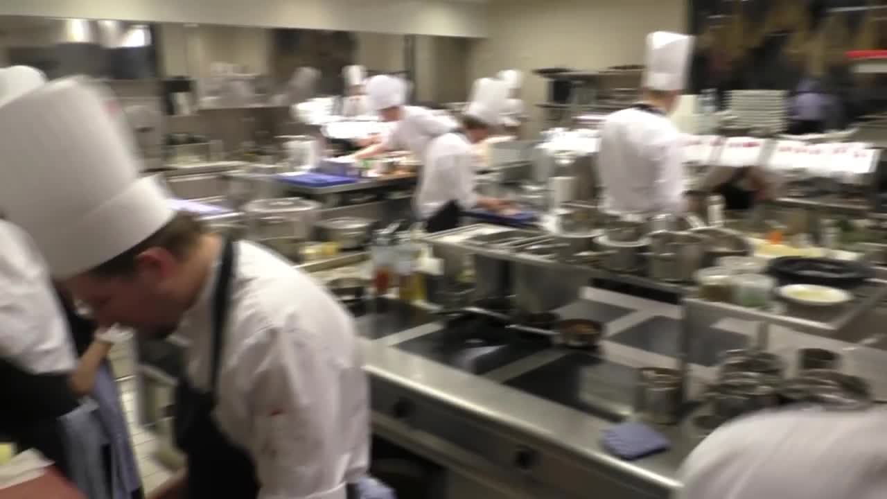 The busy kitchen at Michelin star restaurant Steirereck