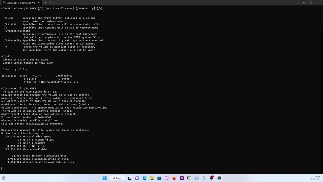 Converting FAT to NTFS without lost data. (Convertendo partição FAt para NTFS sem perder os dados)