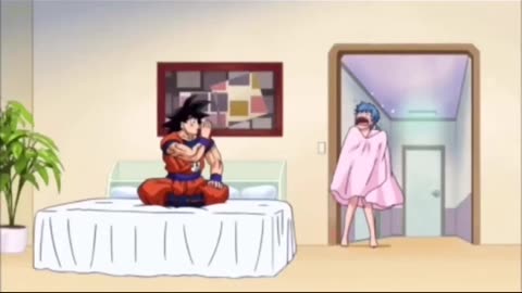 What is Goku doing in Bulma room # funnymoments # dragon ball z