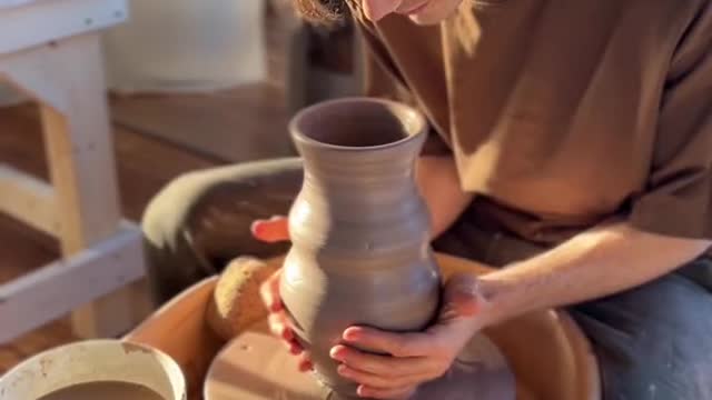 Do you guys like my new studio! #pottery #asmr #satisfying