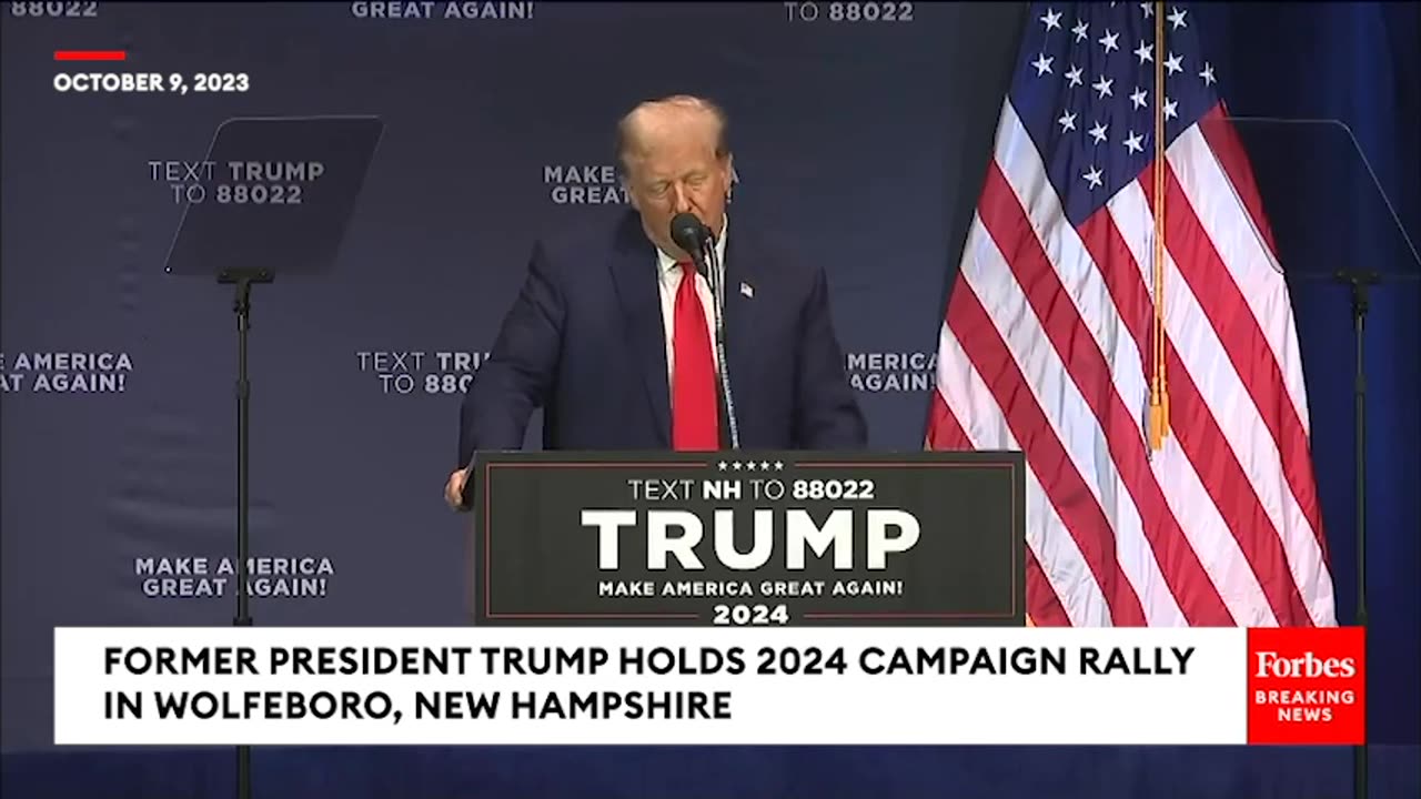 'If This Happens To Biden, It's Big Trouble'- Trump Mocks POTUS At New Hampshire Rally