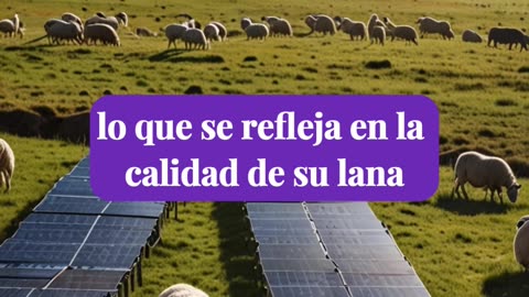 ovejas que pastorean entre paneles solares dan lana de mejor calidad.