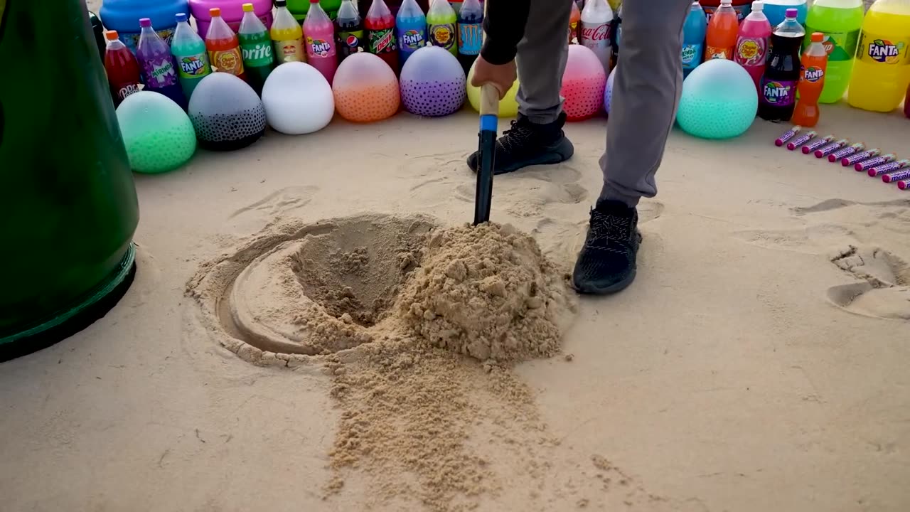 Giant Toothpaste Eruption from Hand Hole, Balloons of Orbeez, Fanta, Coca Cola vs Mentos Underground