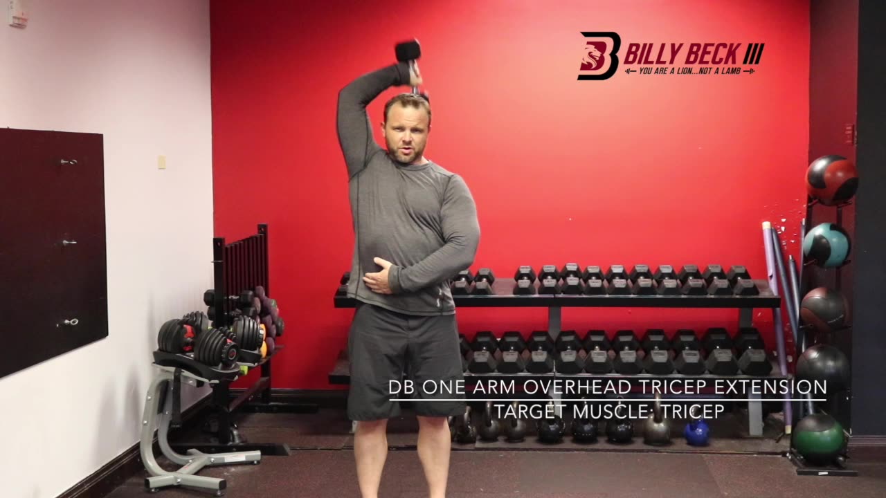 DB One Arm Overhead Tricep Extension