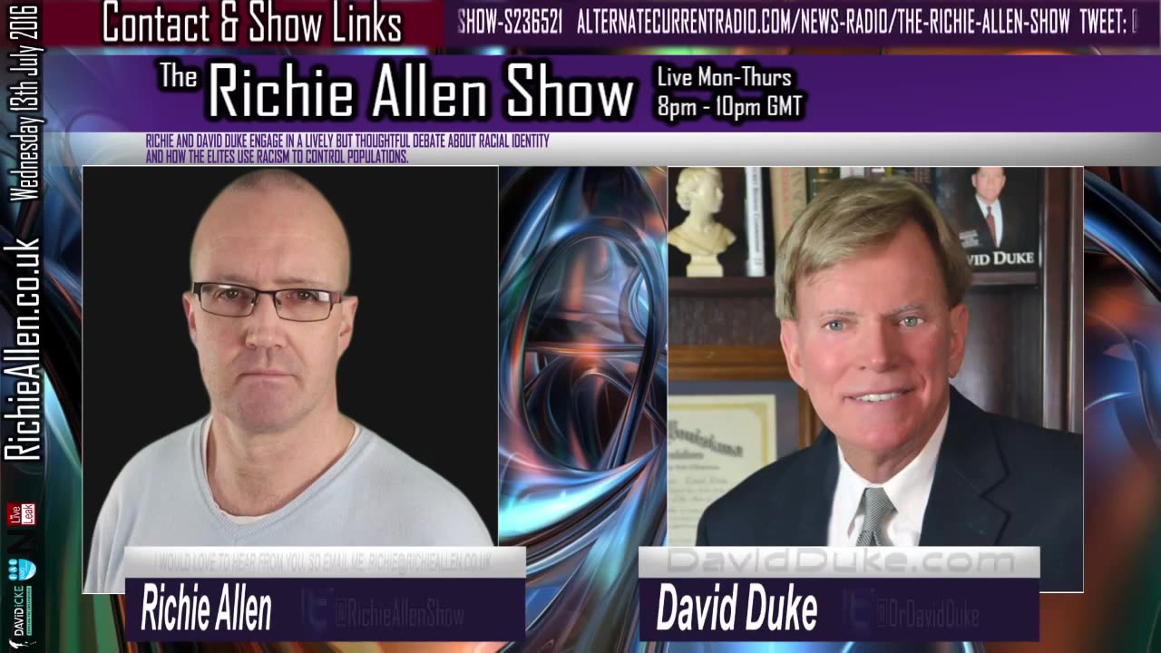 Richie Allen Debates David Duke On Racial Identity & Manipulated Race Wars. - 2016