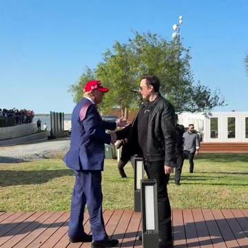 Donald Trump is greeted by Elon Musk at Starbase…